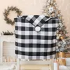 Cappello da Babbo Natale Fodere per sedie Buffalo Plaid Tavolo da pranzo Fodere per sedie Cucina per le vacanze Decorazioni natalizie per la casa KDJK2210