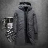 Men Parkas 2021 Inverno Novo Jaqueta branca grossa Moda de moda de moda Capuz Gary Gary Long Duck Coat de casacos masculinos G221010