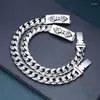 LINK BRACELES RETRO VELHO ANTIRO Mantra de seis caracteres Personalidade Vajra Whip Chain Man's Woman Moda 2022 Mulheres