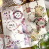 Wrap Prezent 30PCS Waszyjne naklejki wieńców kwiaty rama naklejka deco junk dziennik DIY Scrapbooking Creative Pomiar Papier materialny