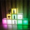 Portable LED Luminous Wine Bar Cabinet Light Up Display Case Waterproof Plastic Beer Champagne Bucket Ice Cube Storage Container