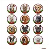 Charms blandat glas semester julhund för diy 18mm knapp snap armband halsband smycken droppleverans 2022 fynd komponenter ot8hb