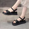 Sandalet Yaz 2022 Pu Ladies Medium Slip Düz Konfor Ayakkabı Yumuşak Sole Zapatos de Mujer Sendal Wanit