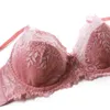 Bras Sets Pink Floral Sexy Bra And Panty For Women Plus Size Thin Cotton Underwire Push Up Lace Underwear Women's Lingerie 221010