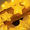 Kerstdecoraties LED STRING LICHTEN STAR Lichtgordijn Vijfpuntige kerstboom Merry Decor voor Home Happy Jaar 2022