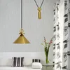 Pendant Lamps Modern LED Lights With Golden Metal Lampshade For Living Room Adjustable Lamp Restaurant Dining Lighting