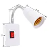 Lamphouders geaarde Europees VK EU tot E27 Lichthouder met schakelaar 360 Rotary LED -lamp kopstroomaankapping 23 cm wit