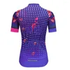 Racingjackor Weimostar Purple Team Sport Cycling Jersey Women Short Sleeve Shirt Anti-UV Bicycle Clothing Road Mountain Bike