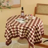 Table Cloth Classic Checkerboard Tablecloth Modern Minimalist Round Retro Ins Style Bedroom Dining Desk Plaid Dustproof Cover