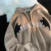 여성 후드 땀 촬영 셔츠 미국 만화 디자인 감각 작은 악마 후드 가디건 플러스 플러스 스웨터 여자 가을과 겨울 느슨한 코트 탑 221010
