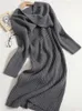 Dwuczęściowa sukienka spódniczka YiTimoky Zestawy francuska z dzianiny najlepsza jesień zimowa biuro Zestaw Kobiet mody pullover camisole 221010
