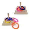 Other Bird Supplies Educational Toy Wooden Platform Rings Parrot Intelligence Training K1MF