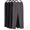 Pantaloni da donna autunno inverno middl donne invecchiate di velluto caldo elastico in vita casual pantaloni dritti femmine