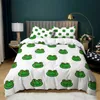 Ensembles de literie Dessin animé grenouille housse de couette ensemble vert clair dessin animé grenouilles mignon libellule Animal ensemble de literie pour enfant double taille Polyester housse de couette 221010