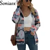 Womens Hoodies Sweatshirts Autumn Hoodie Zip Up Long Sleeve Geometric Patterns Woman Cardigan Sweatshirt Pocket Coat Female Casual Wear 221010