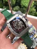 Orologio meccanico da uomo di lusso 2022 automatico scavato trasparente personalizzato nastro luminoso grandi orologi da polso con movimento svizzero impermeabile