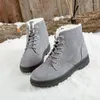 أحذية Koovan للسيدات 2022 الشتاء حجم كبير الثلج أحذية دافئة قصيرة القطن مسطح