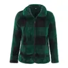 Womens Jackets 10%OFF Plaid Vintage Lambswool Winter Coat Women Pockets Checker Patchwork Jacket Female Fashion Slim Fleece Zip up Women Petite 221011