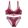 Bras Sets Fashion Transparent Women Bra And Panties Embroidery Lingerie Plus Size D Cup Underwire Push Up Brassiere Sexy Underwear 221010