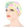 Berretti Donna Stampa Turbante Cappello Morbido Copricapo Sciarpa Avvolgere Perdita di capelli Cancro Chemio Cap Bandana Copertura musulmana Foulard Cofano elastico # T1P