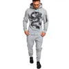 Mens Tracksuits Men Tracksuit 2Piece Set Camouflage Dragon Printing Hoodies and Sweatpants Streetwear Fashion Casual Jogging Male Suit Plus Size 221010