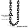 Chains Davieslee Womens Mens Necklace Black Gold Silver Color Chain Stainless Steel Cable Link T/O Toggle Clasp Jewelry 9mm LKNM53