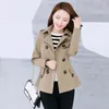 Vrouwen Trenchcoats Vrouwen 2022 Jas Trendy Lente Herfst Korte Windjack Vrouwelijke Double-Breasted Jassen Lange Mouw Top 698