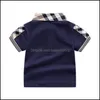 Camicie Camicia per bebè T-shirt con colletto rovesciato T-shirt estiva per bambini a maniche corte T-shirt scozzese per bambini stile gentiluomo Top casual in cotone Dhql9