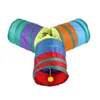 Jouets pour chats 22 pièces, Tunnel de jeu pliable pour chatons et jouet pour animaux de compagnie, 3 voies, amusant interactif pour chaton, lapins