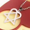 Pendant Necklaces Unisex Men's Women's Heartagram Star Heart Him Silver Pewter Round Bead Chain Necklace Trendy Jewelry Birthday