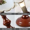 Table Lamps European Style Retro Study Desk Lamp American Country Solid Wood Dimmed Bedroom Bedside Classic