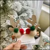 Autres fournitures de fête de fête Nouveaux bijoux de cheveux de Noël Bijoux mignon rouge et vert boule d'or poudre de bois clip livraison goutte 2022 maison G Dhrfu