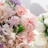 Dekorative Blumen 4 Bündel gefälschte Pfingstrose Seide Hortensie Weihnachtsgirlanden Dekorationen Vase für Hausgarten Party Hochzeit künstlich