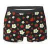 Mutande Cute Fruit Flower Underwear Red Strawberry Dots Print Maschi Boxer Brief Boxer divertenti Customs Large Size