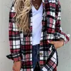 Retail Fall And Winter Women Plaid Designer Shirt Loose Leisure Long Sleeve Thick Shirt Coat