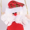 Juldekorationer fallsk￤rmshoppning Santa Claus Doll Home H￤ngen Mall Store Hanging Ornament Craft Gifts Parachutes