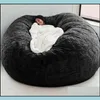 Coprisedie Sedia Ers 135-150 Cm Nt Pelliccia Bean Bag Er Big Round Soft Fluffy Faux Beag Lazy Sofachair Drop Delivery 2022 Home Garden Tex Otblm