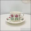 Cups Saucers Medieval Creative Coffee Cup And Saucer Set Literary Retro Style Afternoon Tea Ceramic Home Office Drinking Cups Drop D Dhdo8