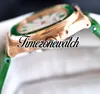 40 mm 5711 automatisch herenhorloge witte textuur wijzerplaat 5711 / 1300A rosé gouden kast diamant rechthoek groene edelstenen bezel lederen band horloges timezonewatch E234A4