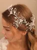 Kopfschmuck Silber handgefertigte Braut Kopfkette trendige Dame Haarteile Party Haarschmuck Hochzeit Stirnbänder Kopfschmuck für Accessoires