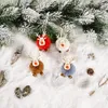 Kerstdecoraties ornamenten pluche Santa Claus Elk voor huizendecoratie vakantiefeestje Steek Key Chain Backpack Strap Kids Toys 4pc