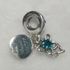 Blooming Flower Double Dangle Charm 925 sterling silver Pandora Dangle Moments women for Christmas Day fit Charms beads Bracelets Jewelry 792293C01 Annajewel