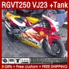 Fairings Kit & Tank For SUZUKI RGV250 SAPC VJ23 RGVT250 RGV-250CC 97 98 Bodywork 161No.31 RGVT-250 RGV-250 Panel RGVT RGV 250 CC 250CC 1997 1998 ABS Fairing yellow red blk