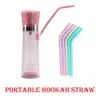 Silicone water pipe with led light hookahs acrylic shisha bongs beverage cup hookah multicolor bottle shaped mini bong with glass bowl