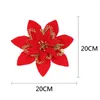 Decorazioni natalizie 20 cm Grande albero Fiori Oro Argento Rosso Teste finte artificiali Ornamenti natalizi Anno 2022 Decor