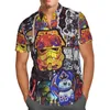 Camisas casuais masculinas Helicóptero voador Estampa 3D Verão Respirável Praia Havaiana Camisa de manga curta Masculina Streetwear 5XL Grande Botão Harajuku