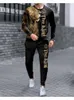 Mens Tracksuits Herr Höstlång ärm TshirtTrousers Set 2 -delad Fashion Suit Jogger Trend Streetwear Overdized Daily Male Outfit Clothing 221010