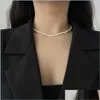 Pendants Pendants Natural Freshwater Pearl Choker Necklace Baroque Jewelry For Women Wedding 925 Sier Clasp Wholesale 2022 Trend Drop Dhfo7