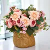 Decorative Flowers PARTY JOY Artificial Peony Dahlia Bouquet For Bride Hander Wedding Home Table DIY Decor Fake