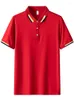 Polos masculinos de verão pólo vermelho camisa 2022 moda respirável rayon sólido camisas clássicas masculinas tampas grandes tee 6xl 7xl 8xl